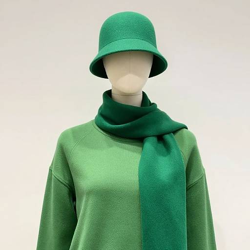 Mannequin in Coordinated Green Outfit