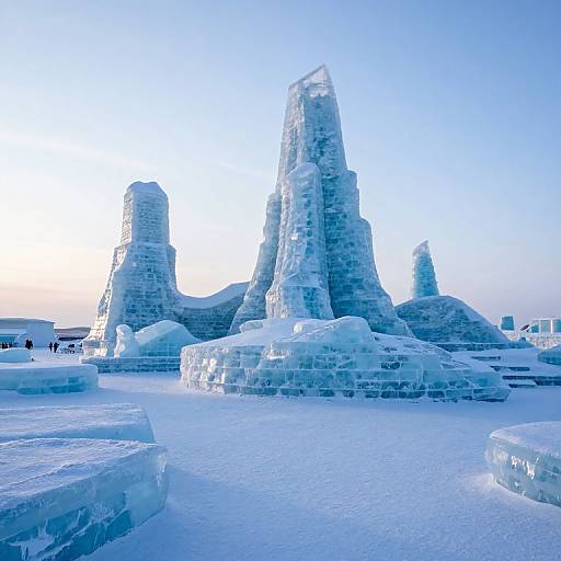 Ethereal Icy Formations in Frosty Landscape