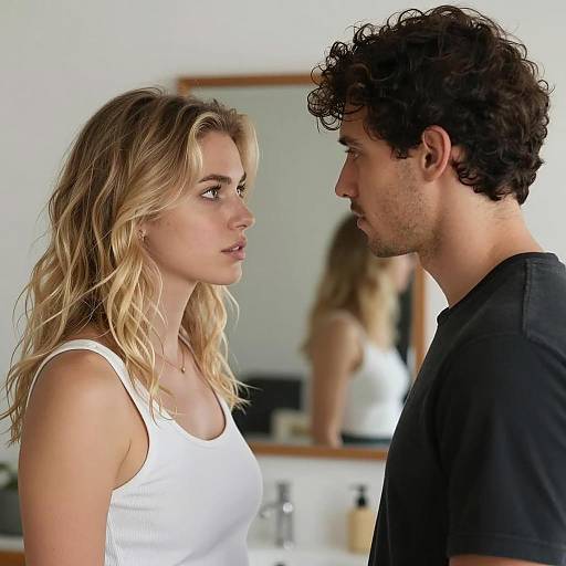 Intense Encounter: Man and Woman Portrait