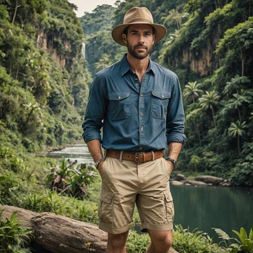 Adventurous Man in Safari Outfit