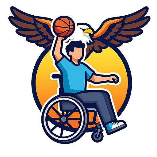 Colorful Wheelchair Basketball Logo