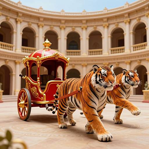 Opulent Tiger Chariot in Colosseum