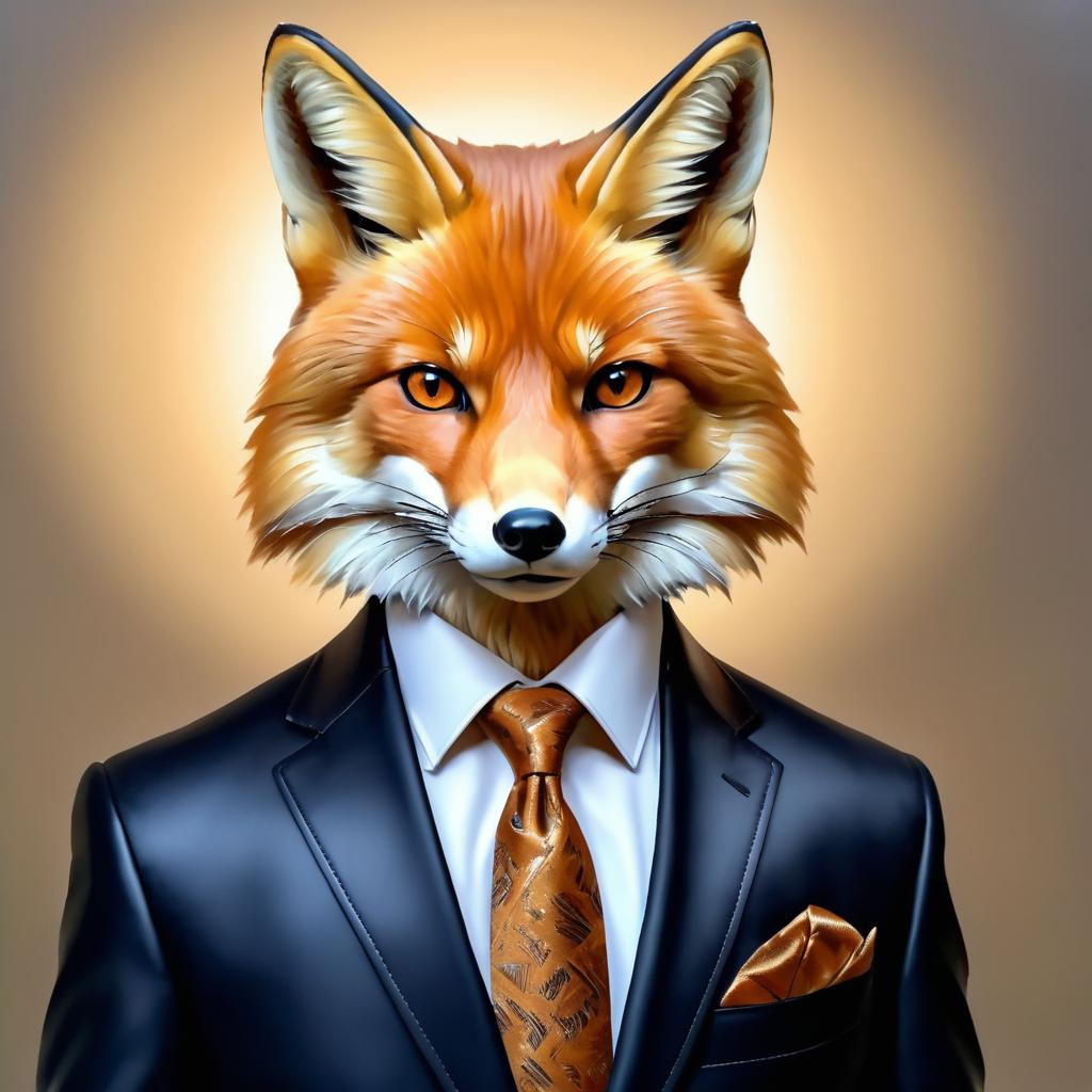 Sophisticated Fox in a Blazer Portrait