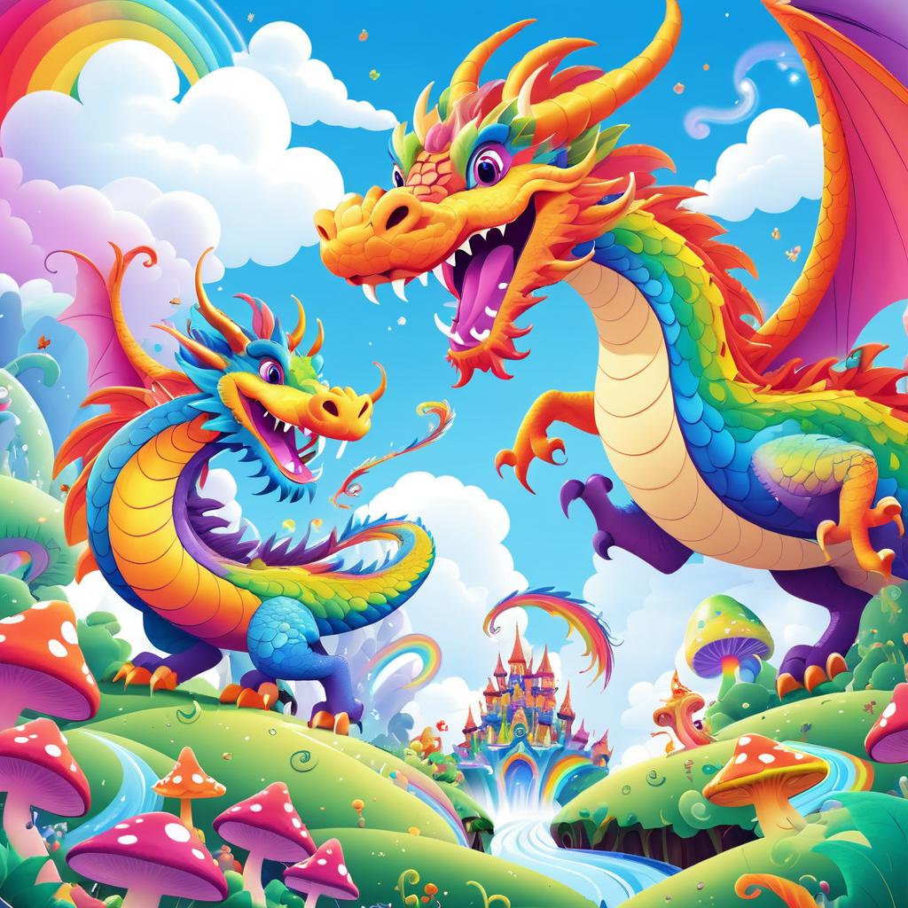 Playful Battle: Dragon vs Fairy Adventure