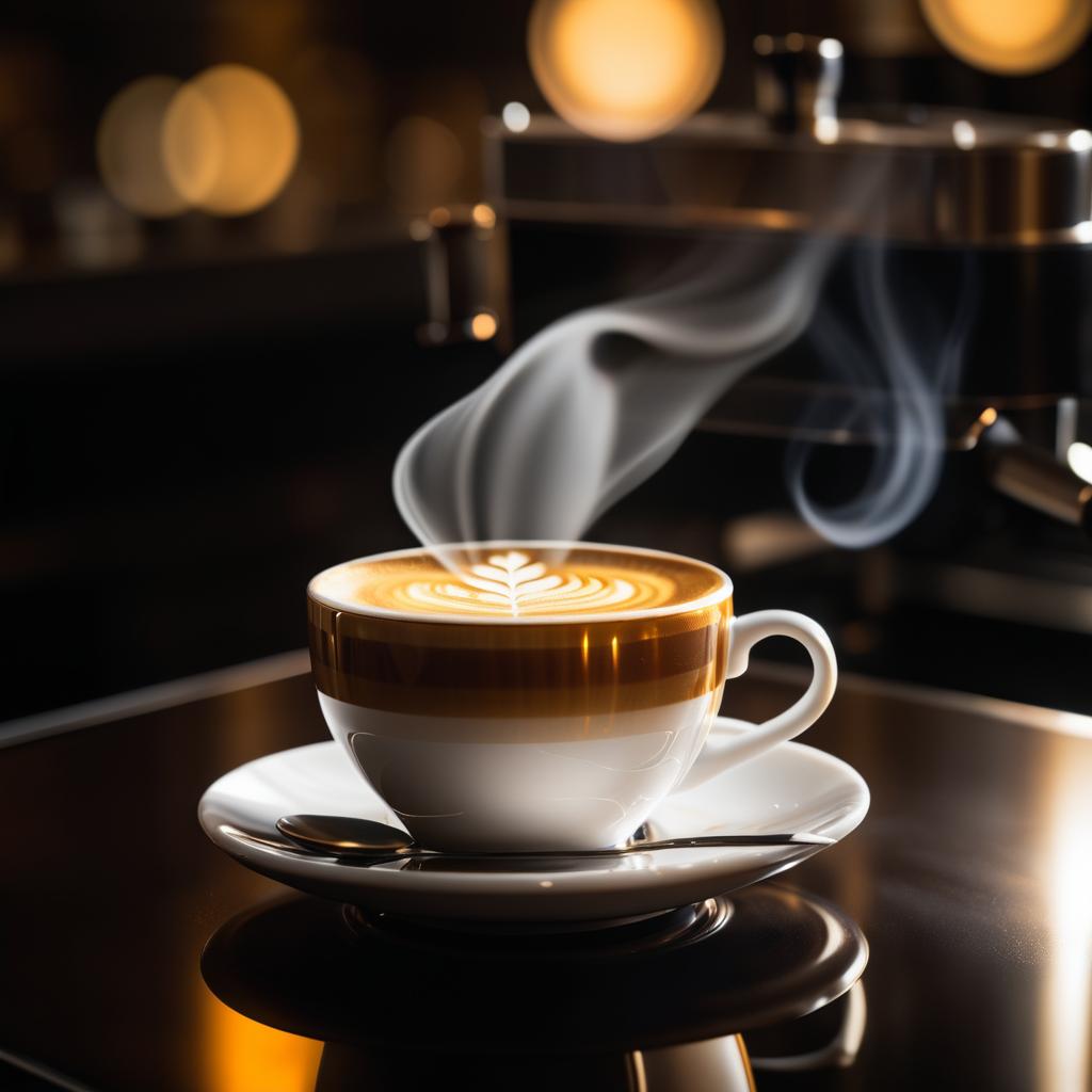 Stunning Close-Up of Steaming Espresso