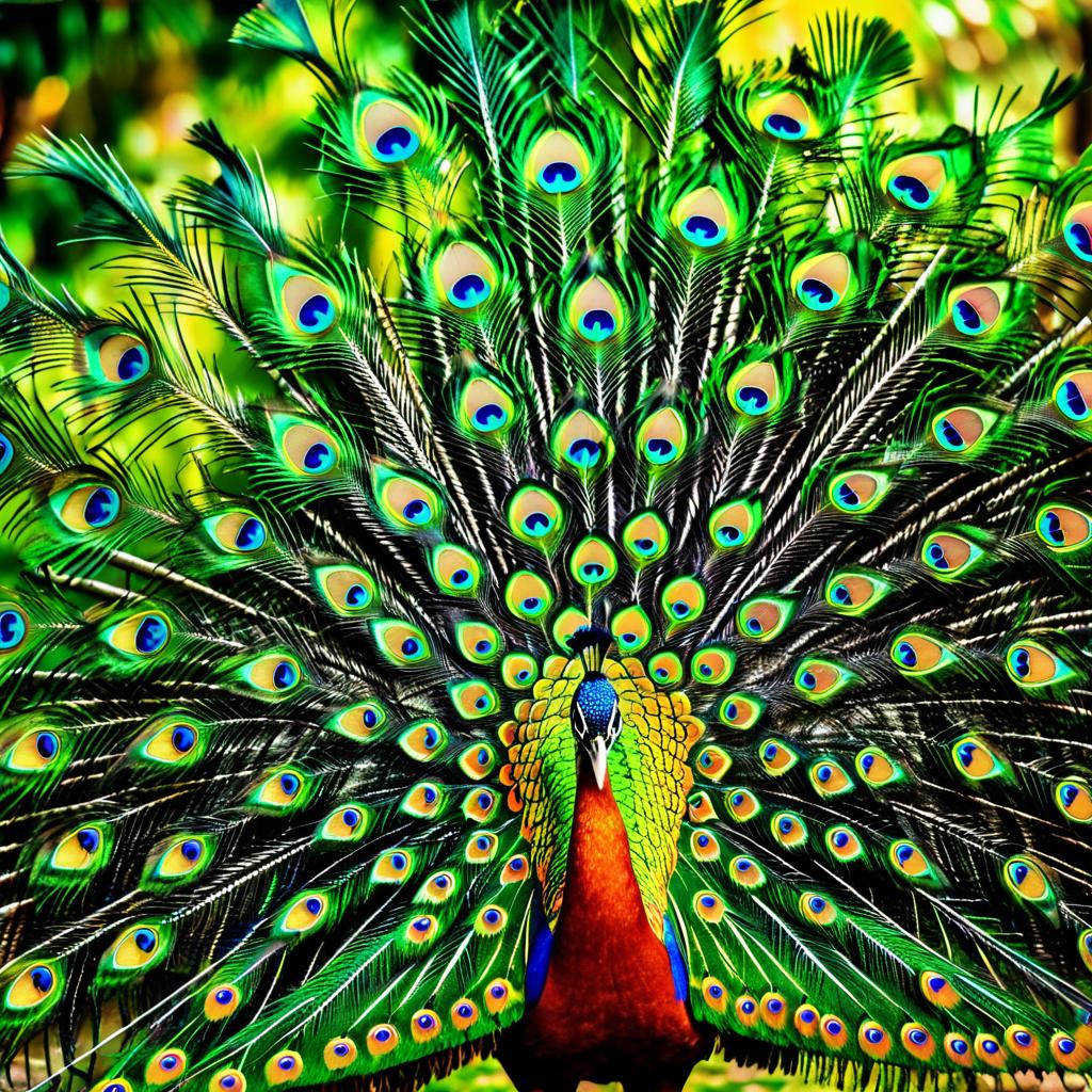 Vibrant Peacock Display in Stunning Detail