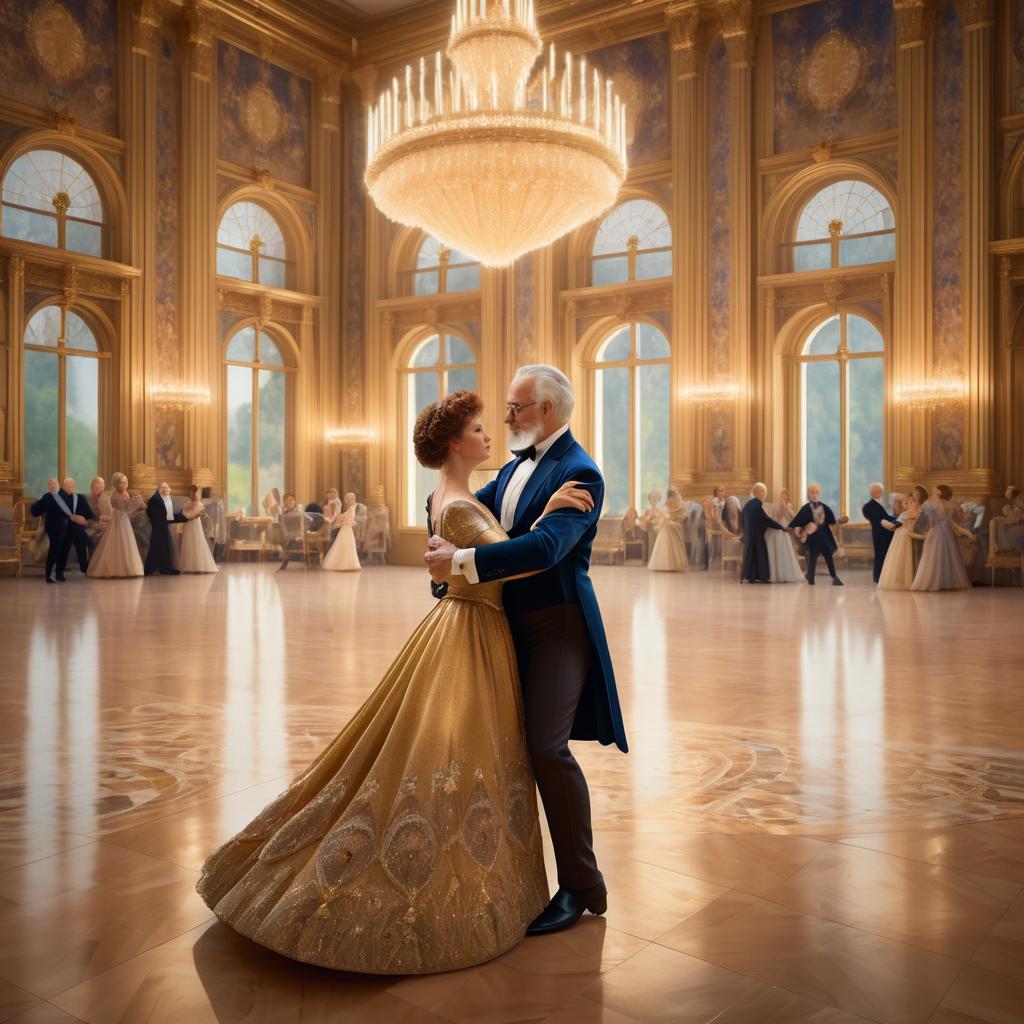 Romantic Ballroom Dance in Vintage Elegance