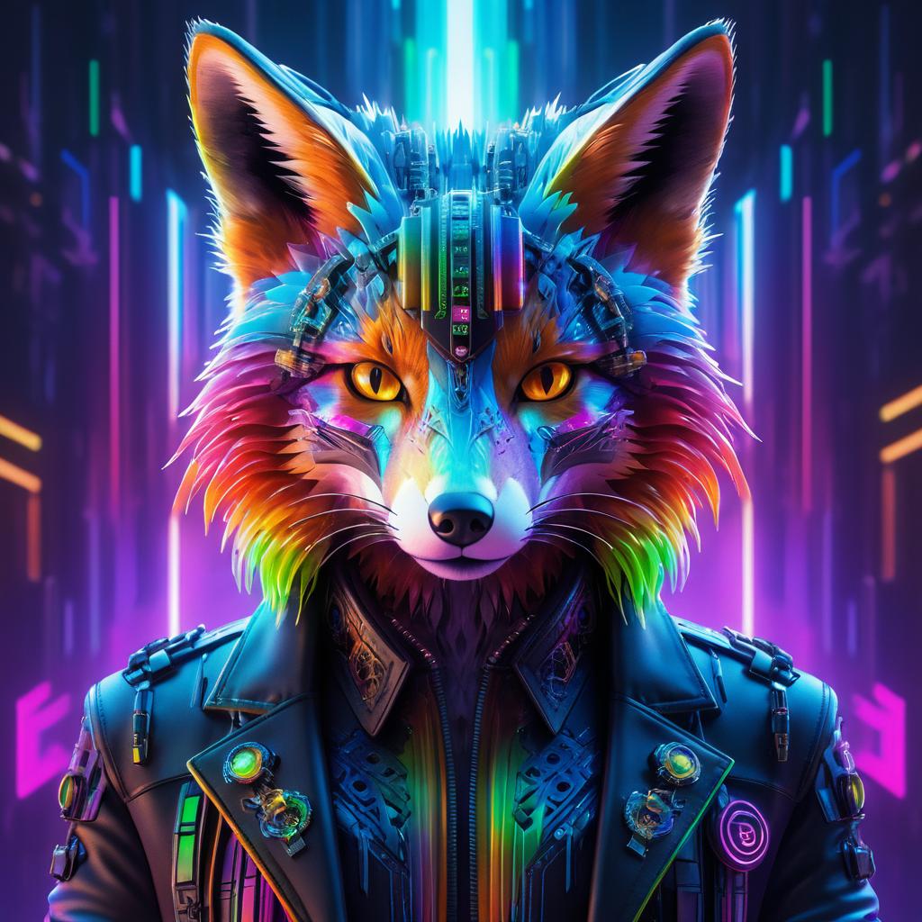 Ultra-Realistic Cyberpunk Fox Rendering