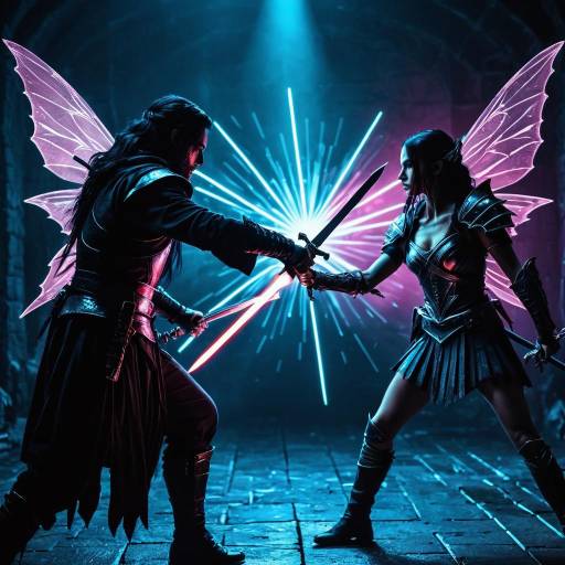 Fantasy Duel Between Fairy Warriors
