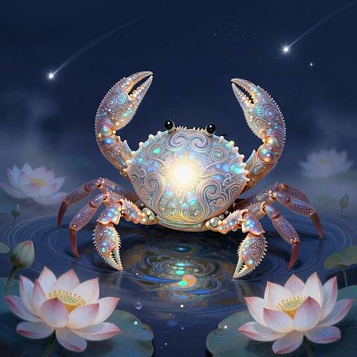 Iridescent Pearl Crab in Mystic Lagoon