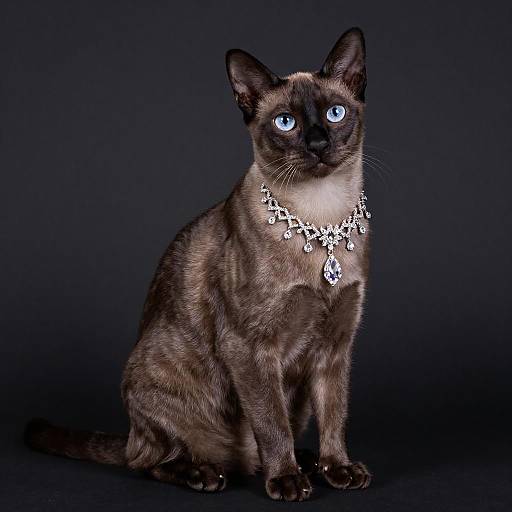 Lavish Portrait of a Thai Lilac Cat