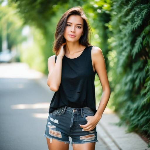 Young Woman in Casual Summer Outfit Outdoors