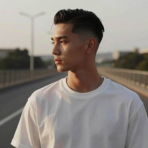 Slick Back Fade Urban Fashion Portrait