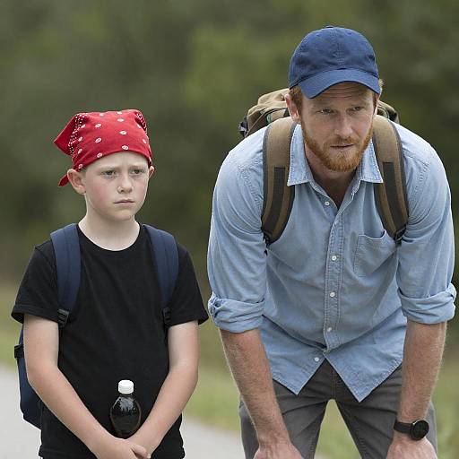 Intimate Outdoor Portrait of Man and Boy
