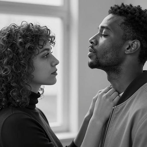 Intimate Black and White Portrait of Couple