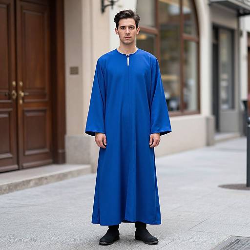 Man in Blue Zarape Costume