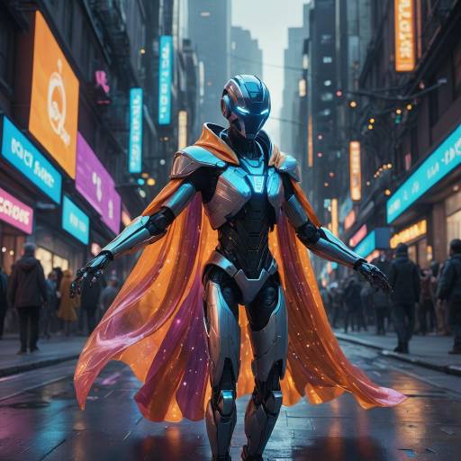 Futuristic Robot Dance in Vibrant City Futuristic Robot Dance in Vibrant City