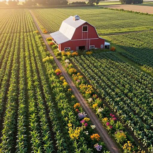 Bird's Eye View of Rustic Farm