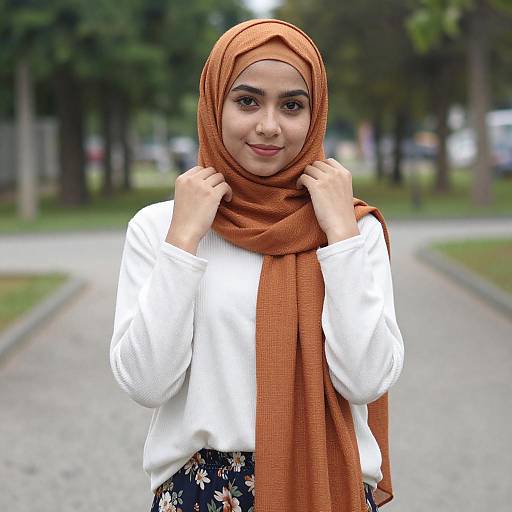 Young Woman in Orange Hijab