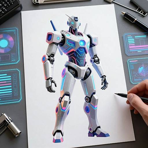 Futuristic Cyberpunk Robotic Visualization