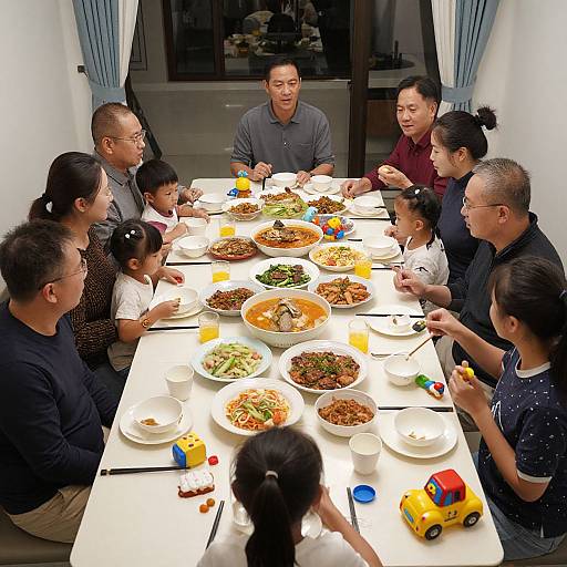 Multigenerational Family Dinner Scene