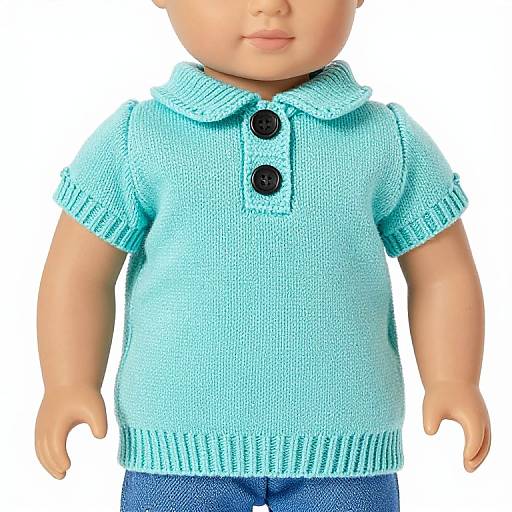 Turquoise Knitted Jumper for Doll