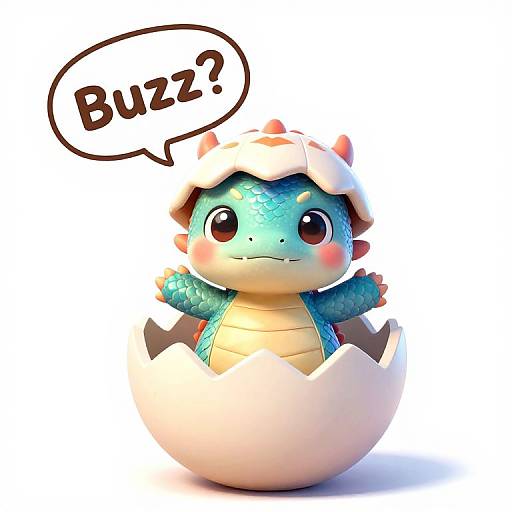 Cute Chibi Dragon Hatching from Egg