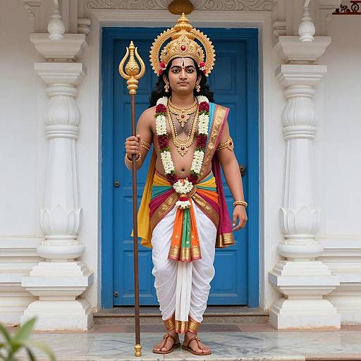 Indian Deity in Traditional Attire