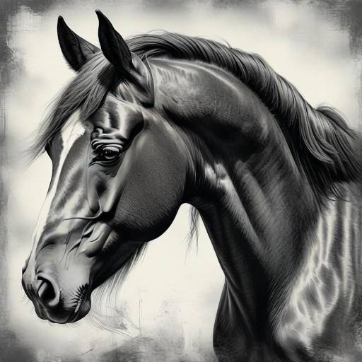 Majestic Black and White Horse Portrait