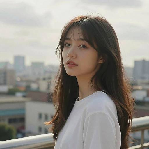 Realistic Portrait of a Young Girl Outdoors