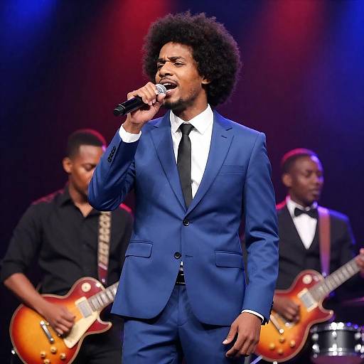 Passionate Male Singer on Stage Performance