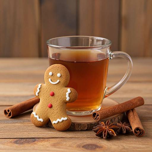 Cozy Tea with Gingerbread Cookie