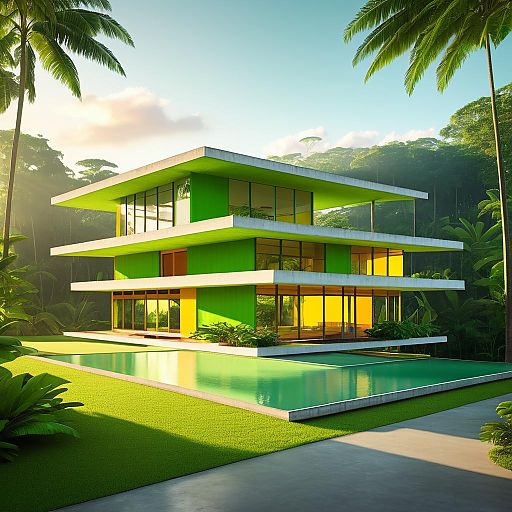 Vibrant Mid-Century Home in Nature Vibrant Mid-Century Home in Nature