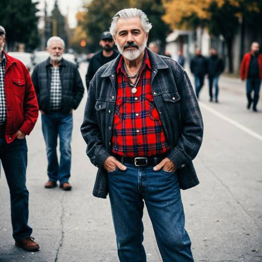 Confident Senior Man in Casual Street Style