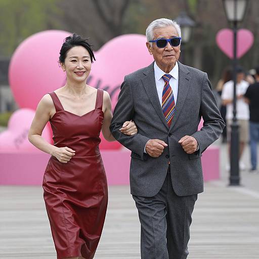 Outdoor Run: A Colorful Pair in Focus