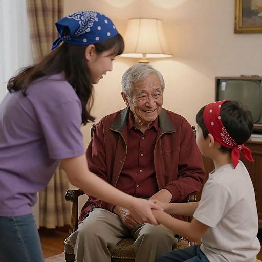 Warm Family Moment in Cozy Room
