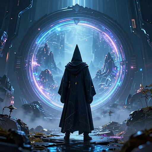 Cyberpunk Wizard by Glowing Portal