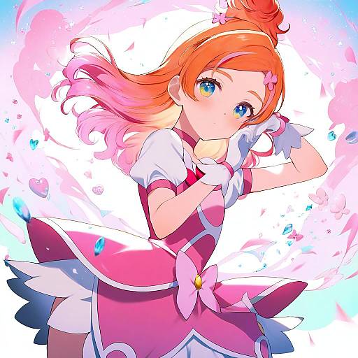 Illustration of Haruno haruka, precure in the style of Achiki