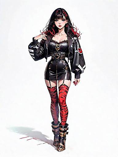 Sporty Chic Woman in Leopard Print Dress and Bomber Jacket