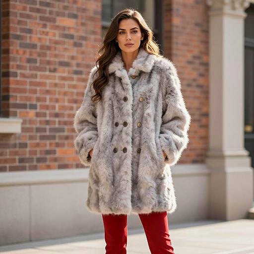 Stylish Woman in Fur Coat Photography