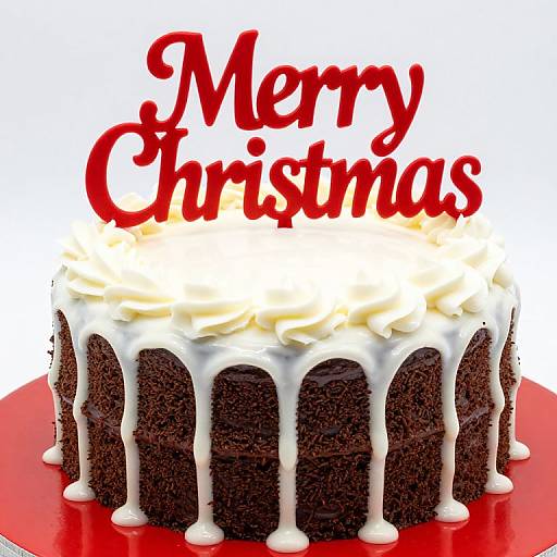 Chocolate Cake with Merry Christmas Frosting