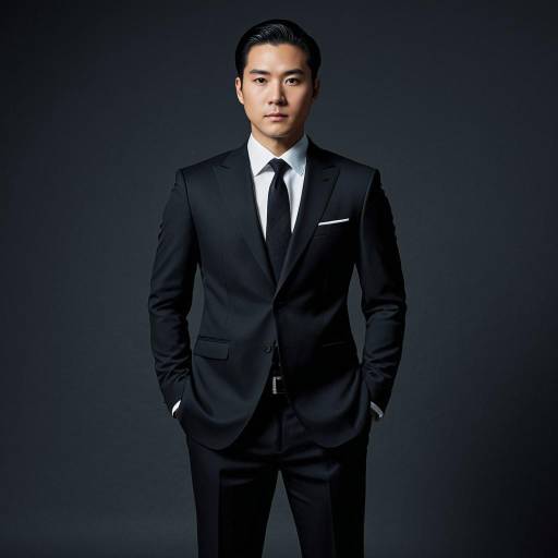 Dapper Stoner in Sleek Black Suit