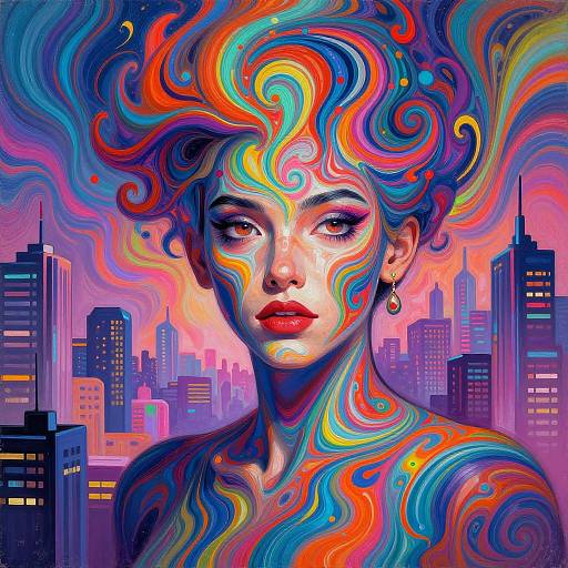 Virtual Artist Painting Psychedelic Murals