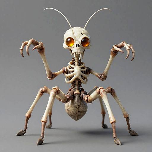 Silicate-Armored Octopedal Arachnid with Skeletal Head