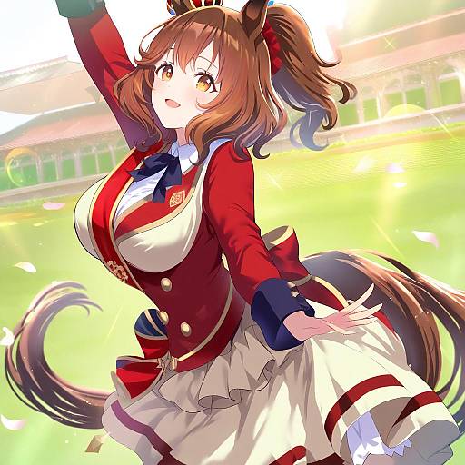 Illustration of Aston machan (umamusume), umamusume in the style of Ponytail korosuke