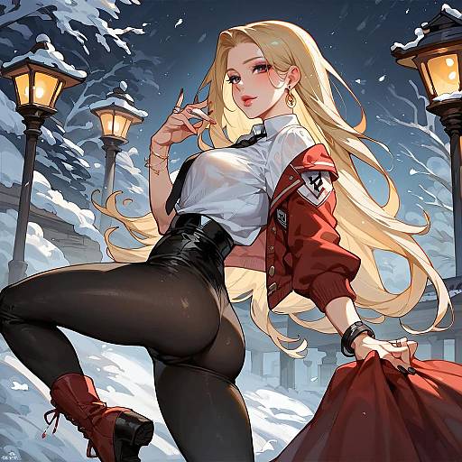 Sexy Winter Night Dynamic Pose