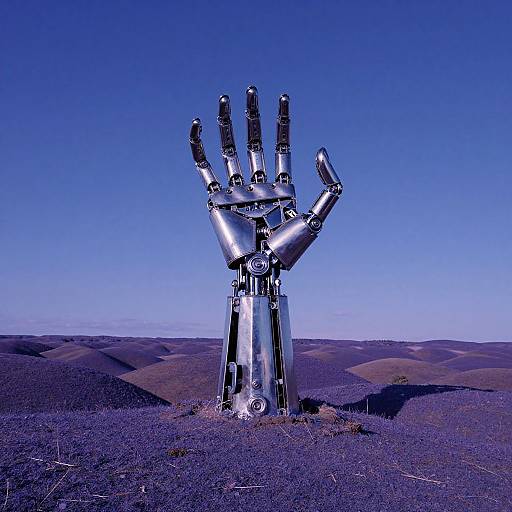 Surreal Mechanical Hand in Dreamscape