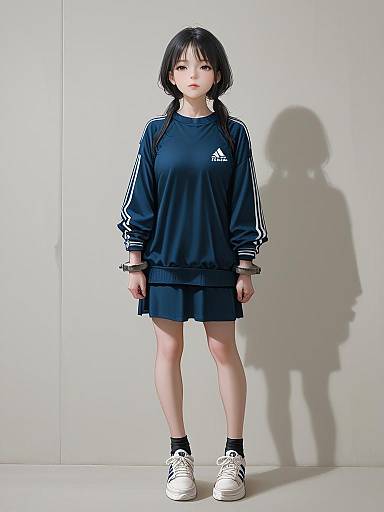 Sporty Casual Woman in Tracksuit