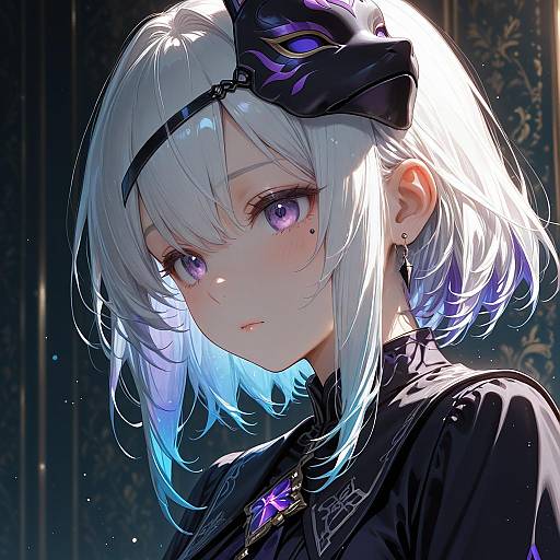 Enigmatic Girl with Multicolored Hair