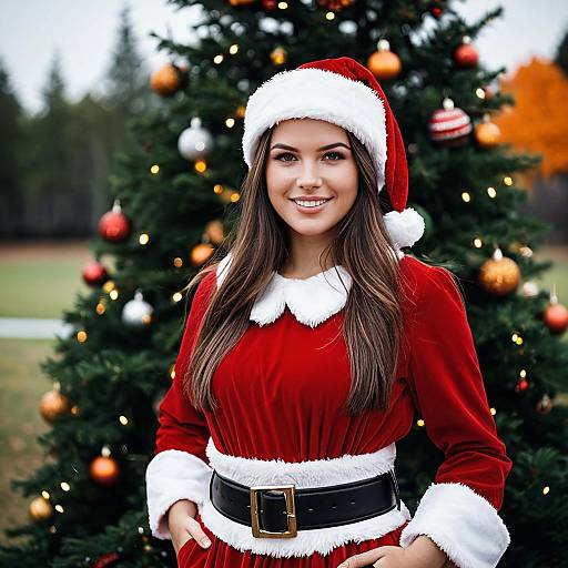 Festive Halloween Santa Costume for Girls